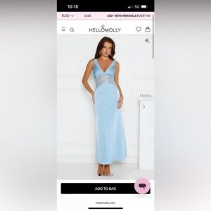 Hello Molly Sky Blue Lace Detail Maxi Dress